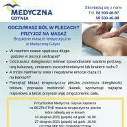 Bezpłatne masaże terapeutyczne pleców w Medycznej Gdyni