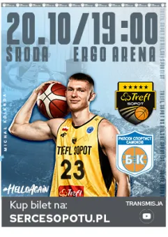 Koszykówka: TREFL Sopot - Rilski Sportist
