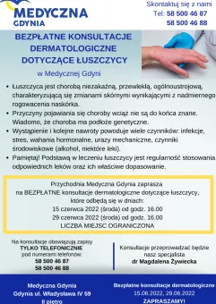 Bezpłatne konsultacje dermatologiczne dotyczące łuszczycy