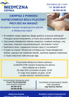 Bezpłatne masaże terapeutyczne w Medycznej Gdyni
