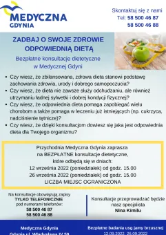 Bezpłatne konsultacje dietetyczne w Medycznej Gdyni