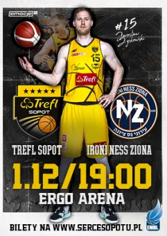 Koszykówka: TREFL Sopot - Ironi Ness Ziona