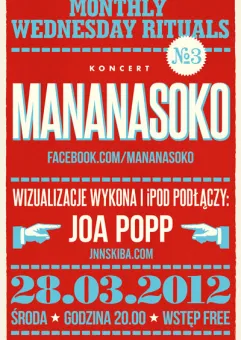 Koncert Mananasoko + wizualizacje joa popp