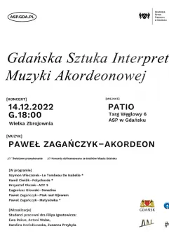 Gdańska Sztuka Interpretacji Muzyki Akordeonowej: Paweł Zagańczyk - akordeon