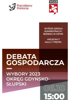 Wybory 2023 - Debata z liderami list wyborczych do Sejmu okręgu gdyńsko-słupskiego