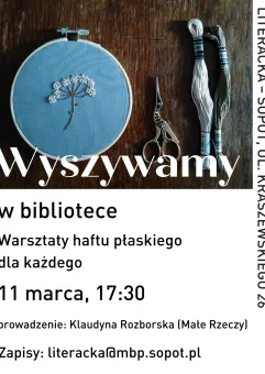 Wyszywamy w bibliotece: warsztaty haftu