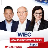 Wiec Rafała Trzaskowskiego, Aleksandry Dulkiewicz i kandydatów KO do Parlamentu Europejskiego w Sopocie