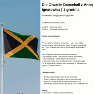 Dni Otwarte Dancehall z Anną Ignatowicz / 1 grudnia