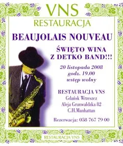 Beaujolais Nouveau z Detko Band w Restauracji VNS