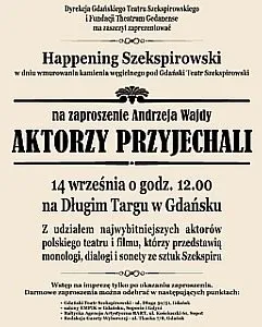 Happening Szekspirowski - 'Aktorzy przyjechali!'