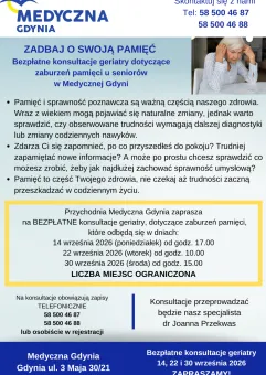 Bezpłatne konsultacje geriatry