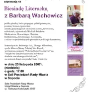 Biesiada Literacka z Barbarą Wachowicz