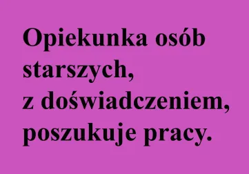 Opiekunka starszych osób