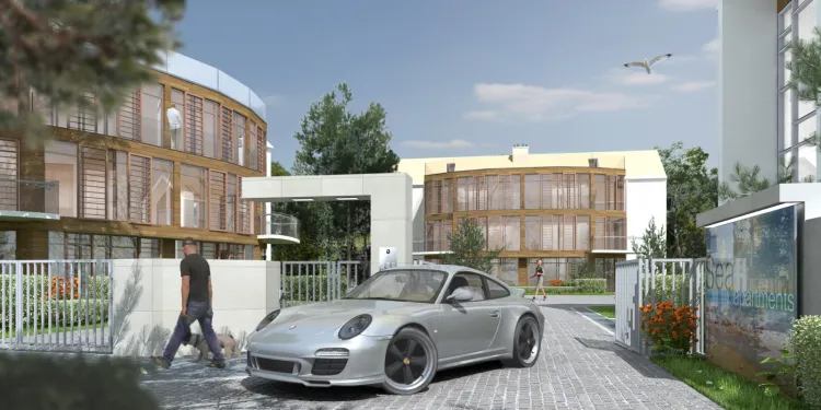 Nowe, przeszkolone Sea Apartments, usytuowane blisko plaży w Jelitkowie. Mieszkanie można zamówić w specjalnej ofercie razem z luksusowym autem albo łodzią. 