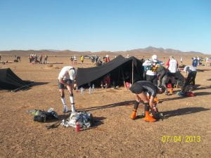 Namiot pod którym spali uczestnicy biegu