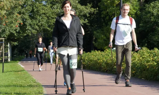 Podczas ostatniej imprezy MOSiR Gdańsk nordic walking część uczestników przygotowywała się do 42-kilometrowego maratonu.