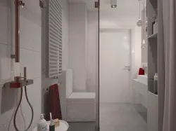 Brak stelaża, wc oraz zabudowy pod prysznicem pozwala zachować nieco z łazienkowej przestrzeni. 