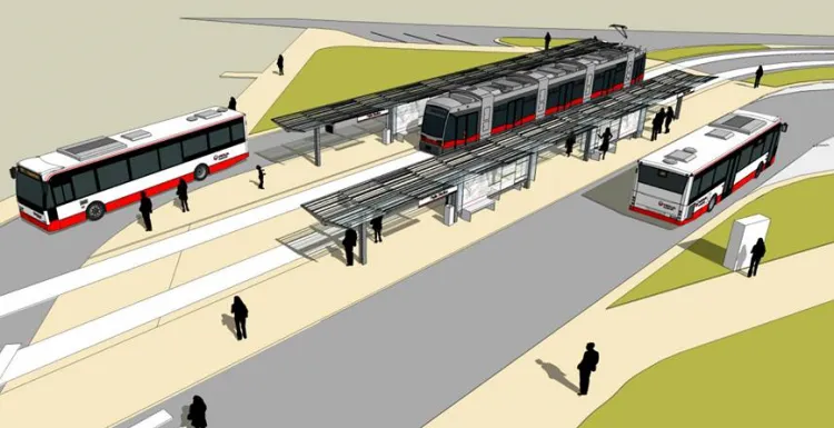 Pierwszym przystankiem nowej linii tramwajowej będzie przebudowana pętla tramwajowa na Siedlcach, która zostanie zmieniona w węzeł przesiadkowy. 