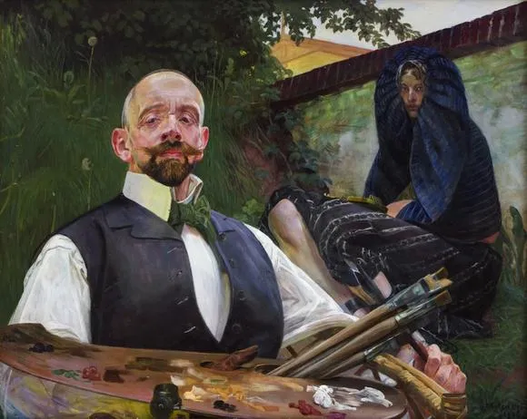 Jacek Malczewski, "Autoportret z muzą".