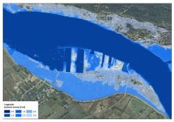Dane ze skaningu laserowego są wykorzystane do mapy zagrożenia przeciwpowodziowego, która pokazuje jak stopniowo, w zależności od poziomu wody, zalane byłyby tereny Wiślinki i Wyspy Sobieszewskiej.