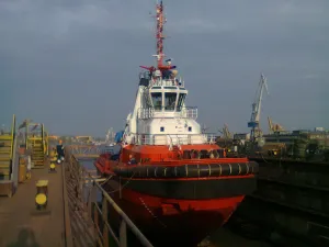 Statek był remontowany w stoczni Nauta.