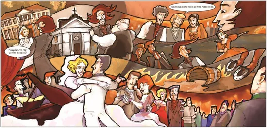 Komiks jest luźną i zabawną interpretacją wydarzeń związanych z przyjazdem Chopina na wesele do Żychlina.