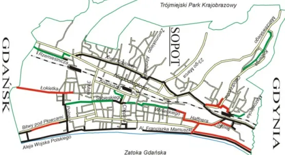 Zobacz wszystkie - istniejące i planowane - ścieżki rowerowe w Sopocie.
