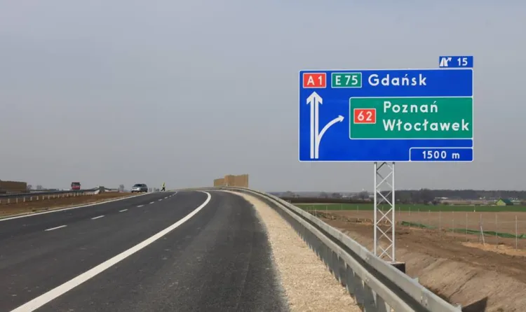 Gotowy odcinek autostrady A1 między Kowalem a Włocławkiem.