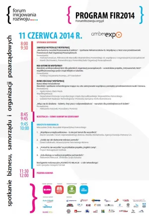 Szczegółowy program trzeci edycji Forum Inicjowania Rozwoju.