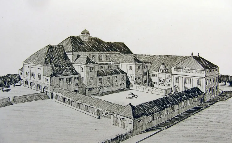 Zwycięski projekt z 1911 roku autorstwa Adolfa Stahla ze Szczecina na Miejską Salę Widowiskową która miała powstać przy Targu Siennym. 