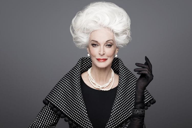 Carmen Dell'Orefice (83 lata), jedna z najstarszych aktywnych zawodowo modelek.