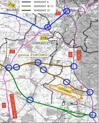 Warianty połączenia Trasy Lęborskiej w Obwodnicą    Zobacz plan całej trasy  