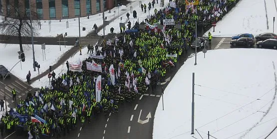 Manifestacja służb mundurowych w Gdańsku.