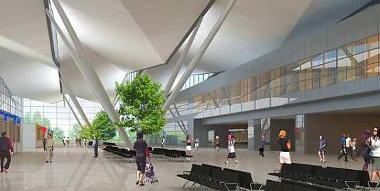 Nowy terminal zaprojektowała polsko-niemiecka pracownia JSK Architekci. Gdy rozstrzygano konkurs architektoniczny latem 2007 r., władze lotniska zapowiedziały, że terminal powstanie w 2009 r. Dziś mówi się o końcu 2011 r.