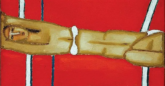 Wśród wielu prac na wystawie prezentowany jest m.in. "Akt na czerwonym tle" (1969) Jerzego Nowosielskiego.