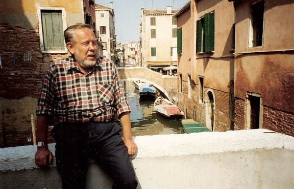 Janusz Christa podczas zwiedzania Wenecji w latach 90.