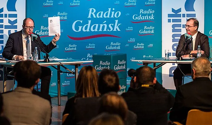 Paweł Adamowicz i Andrzej Jaworski debatowali, a raczej kłócili się, podczas poniedziałkowej debaty w studiu Radia Gdańsk.