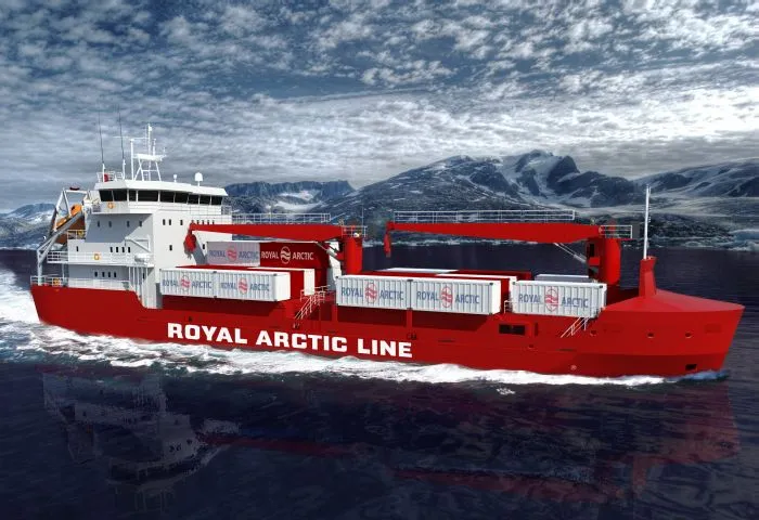 Zwodowany statek o szerokości 15,2 m i długości 74,2 m przeznaczony będzie do obsługi portów wokół Grenlandii.
