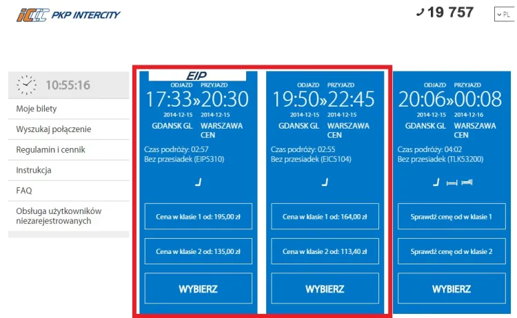 Co ciekawe, w rozkładzie jest jeden pociąg EuroIntercity, który odcinek z Gdańska Głównego do Warszawy Centralnej pokonuje dwie minuty szybciej niż Pendolino.