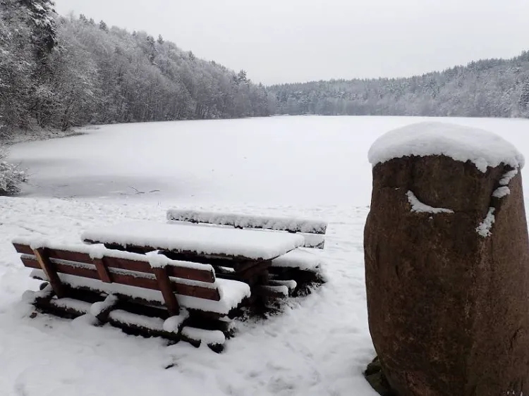 Migawki z zimowej wycieczki szlakiem rowerowym w Gminie Stężyca