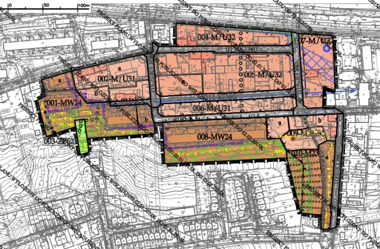 Projekt planu dla rejonu ulicy Ogińskiego na Siedlcach.