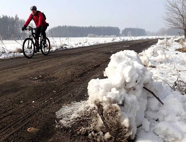 Migawki z zimowej wycieczki Szlakiem Rowerowym Pradoliny Łeby-Redy