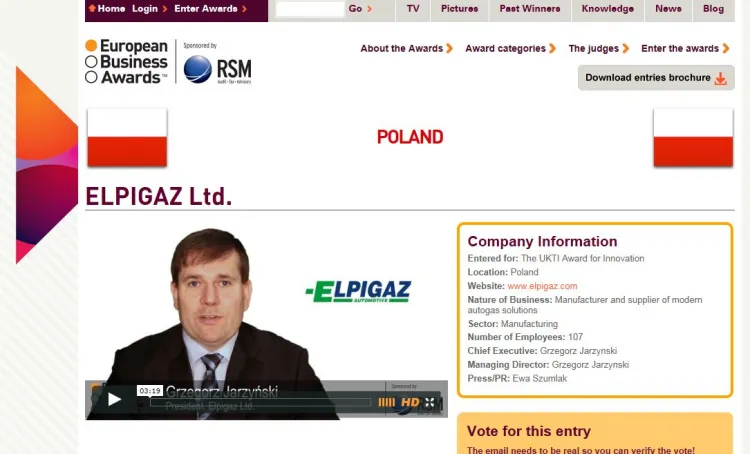 Firma Elpigaz z Gdańska czeka na wsparcie w głosowaniu internetowym. 