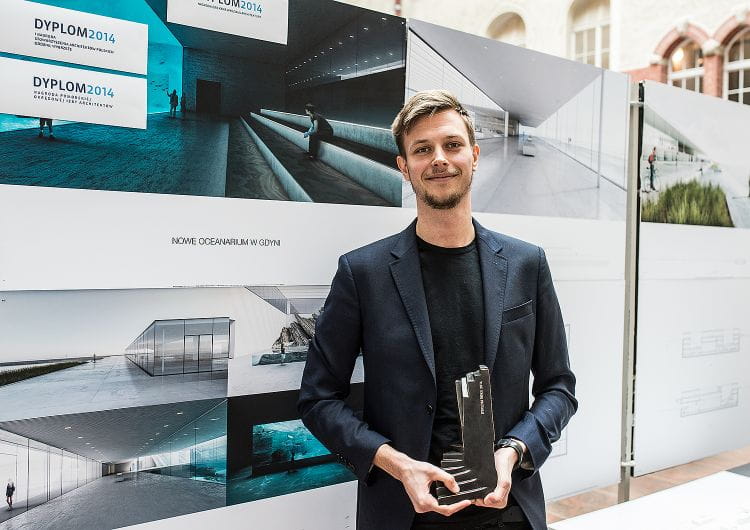 Mikołaj Adamus, laureat nagrody Dyplom Roku za projekt nowego oceanarium w Gdyni.