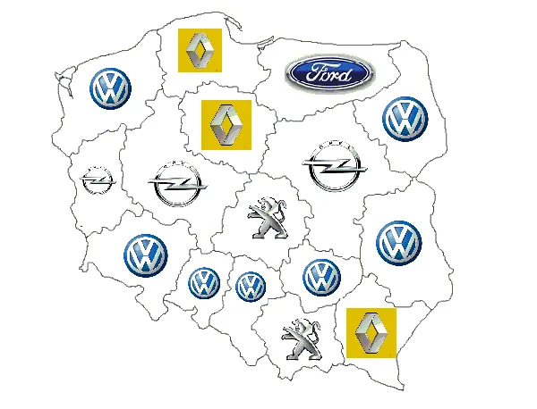 Najpopularniejsze marki aut wśród kobiet w poszczególnych województwach.