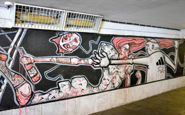 Praca Very King i Kirk Konga w tunelu pod Okopową. Niebawem street art trafi także do zapuszczonego tunelu pod Błędnikiem.
