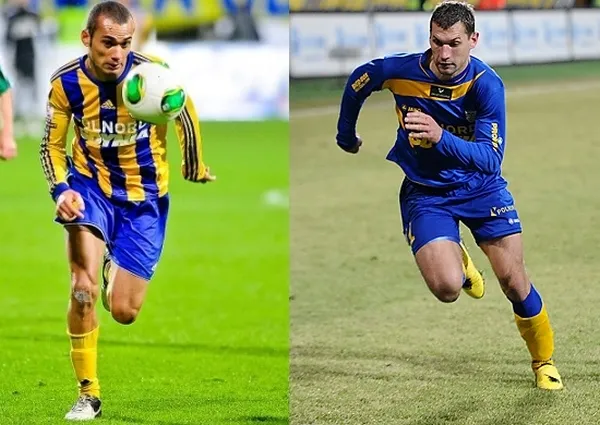 Tadas Labukas (z prawej) przez dwa sezony gry w Arce strzelił 10 goli w ekstraklasie. Dla Miedzi w trzech spotkaniach I ligi zdobył już dwie bramki. Natomiast Marcus w trzecim roku gry w Gdyni ma na koncie 27 trafień w oficjalnych meczach pierwszej drużyny. 