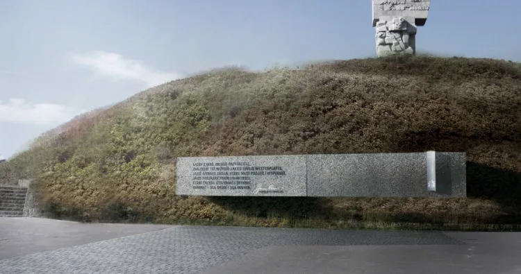 Wizualizacja pomnika upamiętniającego słowa Jana Pawła II.