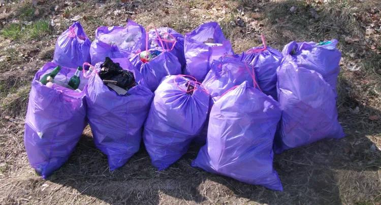 13 worków z odpadami zostało zabranych przez pracowników ZDiZ w Gdańsku. 
