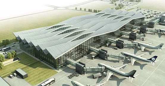 Rozbudowany terminal pasażerski w Rębiechowie będzie mógł obsłużyć 5 mln pasażerów rocznie.